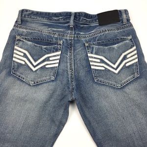 CJ BLACK Jeans 36w/32, Distressed men’s blue jeans